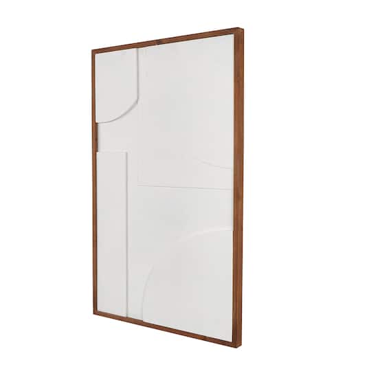 White Dimensional Geometric Framed Wall Décor